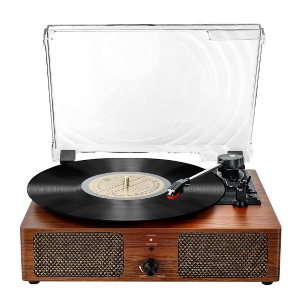 Record Player Bluetooth Turntable for Vinyl with Speakers & USB Player,Vinyl to USB,3 Speed Belt Driven LP Vintage Phonograph for Home Decoration