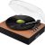 SoundBeast Retro Wooden Turntable with 3 Speed Vinyl Record Player, Built-in Stereo Speakers, Bluetooth, Aux in, USB Playback, & USB Recording to MP3