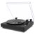 Vintage 3-Speed Turntable Bluetooth Input Record Player Vinyl Record Player with Twin Built-in Stereo Speakers,Auto Stop,RCA Output, Full Size Platter,Acrylic Dust Cover, Black Wood