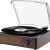 Vinyl Record Player 3-Speed Bluetooth Suitcase Portable Belt-Driven Turntable with Built-in Speakers RCA Line Out AUX in Headphone Jack Vintage Vinyl Player(Brown)