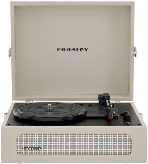 Crosley CR8017B-DU Voyager Vintage Portable Vinyl Record Player Turntable with Bluetooth in/Out and Built-in Speakers, Dune