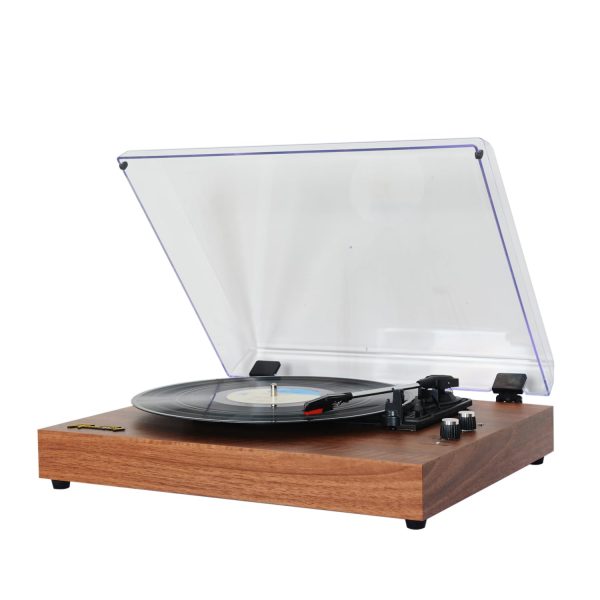 Vinyl Record Player, Bluetooth High Fidelity Turntable with Built in Speakers Phono Preamp, Vinyl Player with MM Cartridge/Bluetooth/Headphone Jack/Aux-in/RCA,Belt Drive 2-Speed,Walnut…