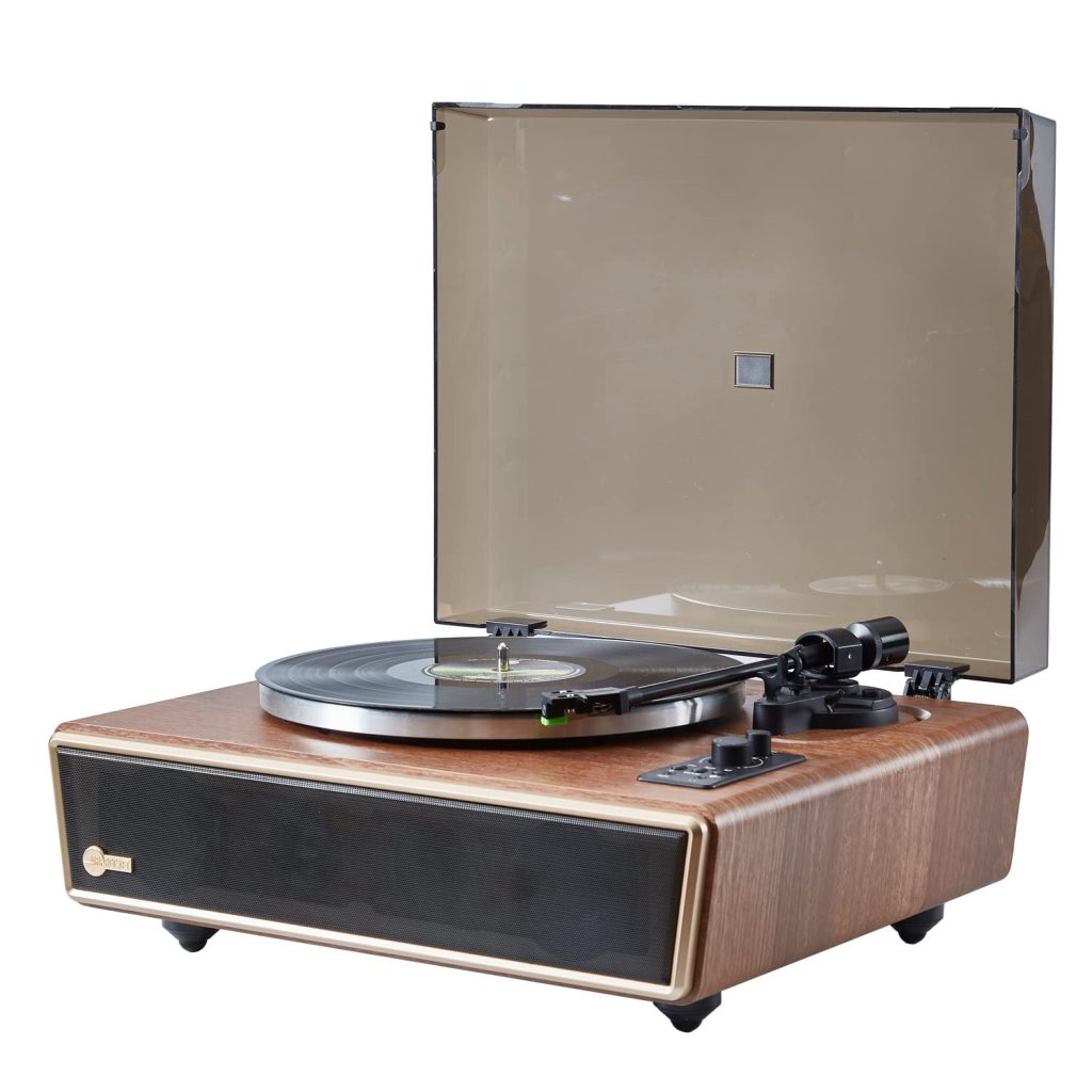 Best Turntable With Built In Speakers Arkrocket Huygens High Fidelity Bluetooth Record Player with Built-in