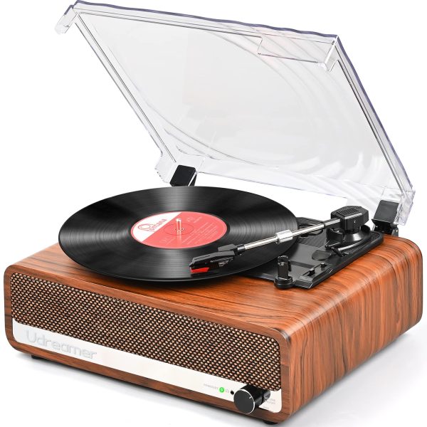 Vinyl Record Player with Upgraded Speakers Needle Pressure Adjustment,Vintage Turntable for Vinyl Records,Portable Vinyl LP Player with 3 Input,RCA Output and Headphone Jack