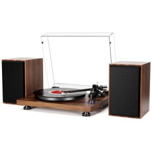 FEKTIK Record Player for Vinyl with Speakers,Bluetooth Turntable for Vinyl Records with 36W HiFi Stereo Speakers,Magnetic Cartridge & Adjustable Counter Weight and Anti-Skating,RCA Output