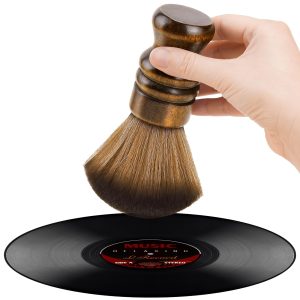 NiHome Vinyl Record Cleaning Brush, Anti-Static Soft LP Record Cleaner, Vinyl Dust Remover Brush with Ultra-Fine Fiber Bristles, Safe for Vinyl LP CD Album Care, Retro Design with Beech Wood Handle