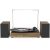 Record Player with Two External Speakers Belt-Drive Turntable for Vinyl Records Dual Stereo Speakers Vintage LP Players Support 3 Speed Wireless Playback AUX Headphone Input Auto Stop Wood Brown