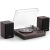 Retrospiler Record Player, 3 Speed Turntable with Two 15W External Speakers, Bluetooth Input, Aux-in, USB Playback& LP-MP3 Recording, Vintage Vinyl Player, Dark Brown Wood