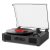 Vinyl Record Player with Speakers, Belt-Drive 3 Speed Vintage Bluetooth Turntable, USB Recording, AUX-in & RCA Line Out LP Player, Black