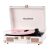 GOLDSHIP Record Player 3 Speeds Bluetooth Portable Suitcase Vinyl Record Player with Built-in Battery/Speakers, Vintage Gramophone with 3.5mm Aux-in/RCA Line Out Belt Driven, White