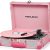 Record Player with Enhanced Speakers 3-Speed Bluetooth Suitcase Portable Vinyl Record Player Treble & Bass Control Belt Drive Vinyl Vintage Turntable AUX Line-in/Out, White