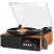 Vinyl Record Player Bluetooth with USB Digital FM Radio Remote Control Vintage Turntable for Vinyl Records with Speakers 3 Input RCA Line Out Black