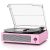 Vinyl Record Player with Speakers Vintage Belt-Driven Turntable for Vinyl Records Bluetooth Turntable Support 3-Speed, Headphone, RCA Line, AUX-in for LP Vinyl Players Home Decoration Pink