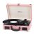 JORLAI Record Player 3 Speed Vinyl with Bluetooth Vintage Turntable Built in Battery Portable Suitcase Support Aux in RCA Line Out Headphone Jack Purple