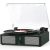 Vinyl Record Player Wireless Turntable with Built-in Speakers and USB Belt-Driven Vintage Phonograph Record Player 3 Speed for Entertainment and Home Decoration Black