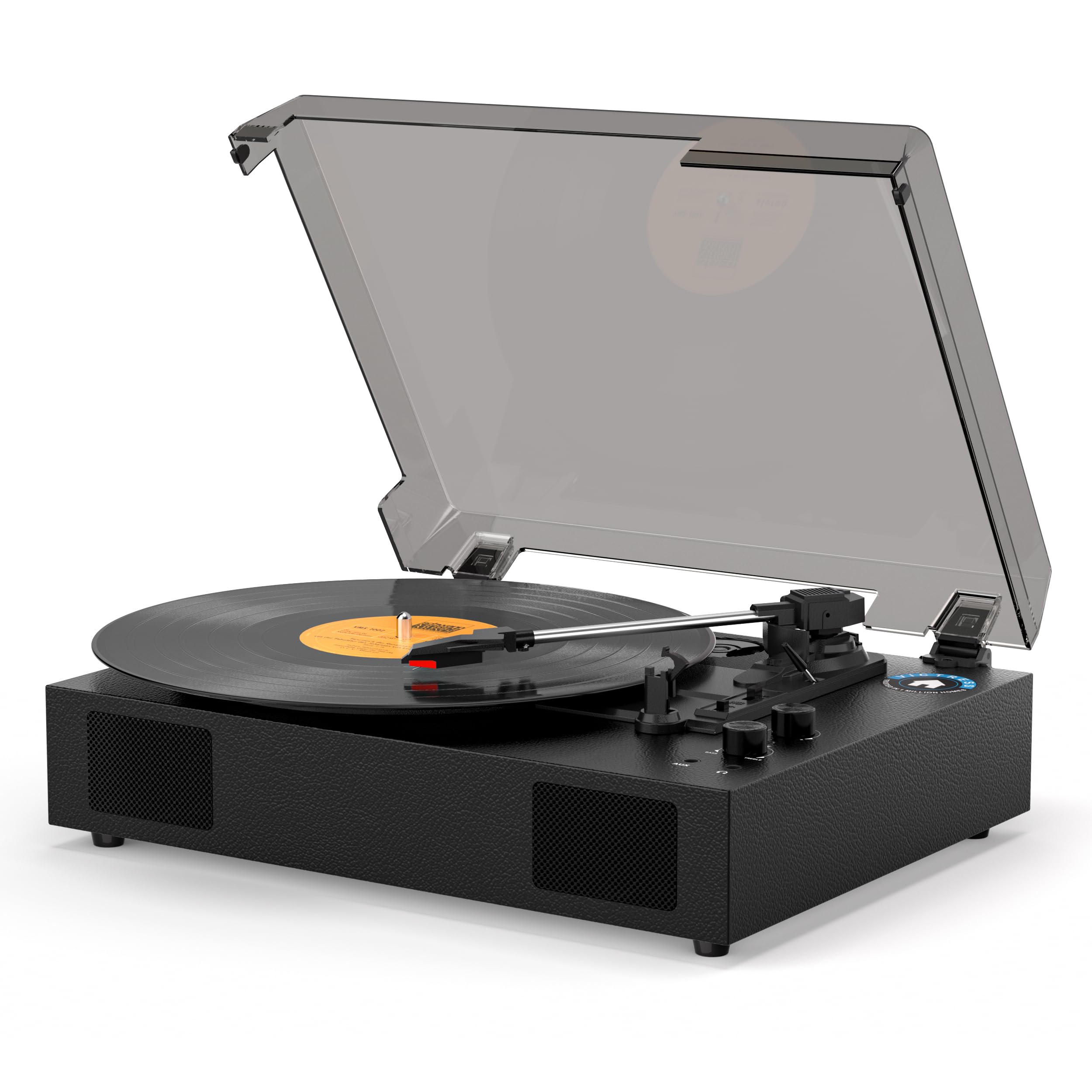 VICTRESS Vinyl Records Player, Vintage Record Player with Bluetooth Playback, 3-Speed Turntables LP Player, Built-in Stereo Speakers, Headphone Jack, AUX, RCA Line Out, Bass/Treble Control, Auto Off