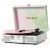 Vinyl Record Player with Treble & Bass Gain Vintage 3-Speed Bluetooth Suitcase Portable LP Turntable Player with Built-in Speaker, 33 45 78RPM, Belt Drive, Auto Stop, RCA/AUX/Headphone Jack, Turquoise