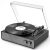 Vintage Vinyl Record Player 3 Speed Belt Driven Bluetooth Turntable with HiFi Speakers & Adjustable Counterweight, Portable Retro LP Player for Home Deco and Gift, AUX in/RCA Line Out, Black