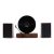 Fuse GLD Vertical Vinyl Record Player with Speakers | Black Trim | 5.3 Bluetooth, AUX | Full Range External Speakers | Premium Cartridge | Vintage Mid Century Modern | Handcrafted Ashtree Wood