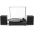 Record Player with Two Speakers Bluetooth Playback Turntable with 3 Speed AUX Headphone Input and RCA Out Black