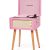 Vintage Standing Pink Vinyl Record Player with Detachable Legs, Built-in 4 Speakers, USB to PC Encoding, 33/45/78 RPM LP Player Bluetooth Retro Turntables Support Headphone Jack, RCA Out, AUX in