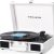 Vintage Suitcase Record Player – 3-Speed LP Turntable with Belt-Drive, Bluetooth Vinyl Player, Built-in Speakers, Auto-Stop, Bass Control, Retro Design, Headphone/RCA/AUX Outputs + Extra Stylus & Mat
