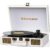 Vinyl Record Player Suitcase with Built-in Speakers, Portable Turntable with RCA, Line in,Bluetooth and Headphone Jack for Records, Vintage LP Player in PU Leather White