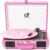 Bluetooth Record Player Vintage 3-Speed Portable Suitcase Turntable with Built-in 2 Speakers, USB Recording Vinyl to Digital, RCA/AUX/Headphone Jack White & Gold