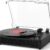 Vinyl Record Player Bluetooth Turntable with Built in Stereo Speakers Belt Drive 3 Speeds Turntables for Vinyl Records Support RCA Output, Aux in, Auto Stop Black
