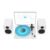 Whatplus Vinyl Record Player with LED Ambient Lighting BT-Compatible Turntable with Built-in Speakers & Phono Preamp, Adjustable Counterweight, 33/45 RPM, AT-3600L Cartridge, Hi-Fi Audio System