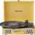 Crosley CR8005F-LY Cruiser Plus Vintage 3-Speed Bluetooth in/Out Suitcase Vinyl Record Player Turntable with Built-in Speakers, Lemon Yellow