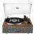 Qlearsoul ONE-S Vinyl Record Player with Bluetooth Input/Output, All-in-one Vintage Turntable Built in Speakers, Phono Preamp & DSP, AT-3600L Cartridge, 33/45 RPM (Black)