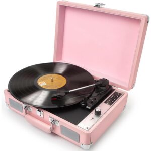 Record Player Vinyl Record Player with Built-in Stereo Speakers Wireless Turntable for Vinyl Record All in one 3-Speed Portable LP with USB SD Card RCA Aux Input Headphone Jack