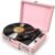 Record Player Vinyl Record Player with Built-in Stereo Speakers Wireless Turntable for Vinyl Record All in one 3-Speed Portable LP with USB SD Card RCA Aux Input Headphone Jack