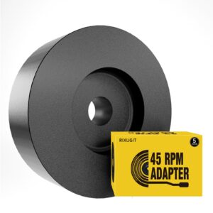 The 5-Pack 45 RPM Record Adapter - Black Record Adapter for 7 Inch Vinyl Record Players and Technics Turntables, Solid Aluminum Dome 45 Adapter, Record Player Accessories