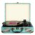 Vinyl Record Player 3-Speed Bluetooth Suitcase Portable Belt-Driven, Supports Bluetooth, RCA Output, 3.5mm aux-in and Headphone Jack and MP3, Mobile Phones Music Playback