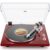 Belt Drive Turntable for Vinyl Record Player,Connect with Bluetooth Speakers or Active Speaker,Built-in Phono Pre-amp,USB Digital Output, Magnetic Cartridge,High-Gloss Wood Design(Red)