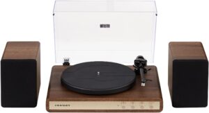Crosley C65A-WAGL 2-Speed Vinyl Record Player Turntable with 50W Speakers, Moving Magnet Audio-Technica Cartridge, Bluetooth Receiver, Walnut