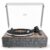 XJ-HOME Vinyl Record Player with Treble/Bass Speakers,Bluetooth HiFi Turntable with Magnetic Cartridge AT-3600L(MM),Phono Preamp,33/45 RPM Belt Drive 2-Speed,AUX in/RCA Out (Walnut 1)
