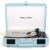 Bluetooth Suitcase Record Player with Built‑in Speakers, Bass & Treble Control, 3‑Speed Belt‑Drive Turntable with Auto‑Stop, Portable Vinyl Player for 33 45 78RPM LPs, Blue