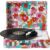 Crosley CR8005F-GF Cruiser Plus Vintage 3-Speed Bluetooth in/Out Suitcase Vinyl Record Player Turntable with Built-in Speakers, Groovy Floral
