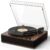 Full-Size Vintage Vinyl Record Player, 3-Speed Turntable with Counterweight, Bluetooth Input & Output, Built-in Stereo Speakers, Supports AUX/RCA/Headphone Jacks, LP Player Walnut Brown