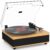 Vinyl Record Player Bluetooth Turntable with Built in Speakers High Fidelity Belt Drive 2-Speed Turntables with Magnetic Cartridge AT-3600L Record Players with Light Strip, Support RCA Output, Walnut