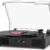 Vinyl Record Player Bluetooth Turntable with Built-in Two Speakers USB Recording Belt Drive 3 Speeds Turntables for Vinyl Records Support AUX RCA Output, LED Display, Black