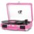 Bluetooth Record Player, Vintage 3-Speed Suitcase Turntable with Built-in 2 Speakers,USB Recording Vinyl to MP3, 3 Speed 3 Size Portable Record Player for Music Lovers