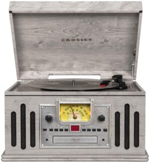Crosley CR704B-WA Musician 3-Speed Turntable with Radio, CD/Cassette Player, Aux-in and Bluetooth, Walnut