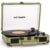 VICTRESS Suitcase Record Player, Portable Vinyl Record Player Bluetooth with Stereo Speakers, 3-Speed Turntable, USB to Digital Recording, RCA/AUX/Headphone Jack, Retro Gift Vinyl Player, Moss Green