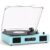 Vinyl Record Player Bluetooth Turntable with Built-in Two Speakers USB Recording Belt Drive 3 Speeds Turntables for Vinyl Records Support AUX RCA Output, LED Display, Blue
