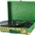 Crosley x Wicked: for Good Cruiser Plus Vintage 3-Speed Bluetooth in/Out Suitcase Vinyl Record Player Turntable with Built-in Speakers, Elphaba Edition