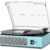 Record Player for Vinyl with 2 Build-in Speakers LP Vinyl Players Belt-Driven Vintage Turntables 3 Speed 3 Size, Wireless Bluetooth Playback, AUX-in, RCA Out, Headphone, Auto Stop Sea Blue